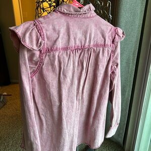 Free People Dusty Pink Button-Up Shirt